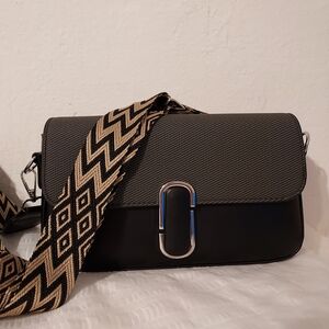 Inspired Marc Jacobs Black and Cream Crossbody Bag